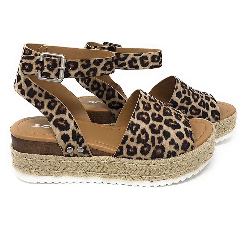 Platform cheetah sandals